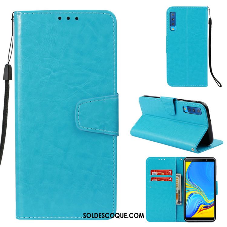 Coque Samsung Galaxy A7 2018 Étui Vintage Protection Business Étui En Cuir En Ligne