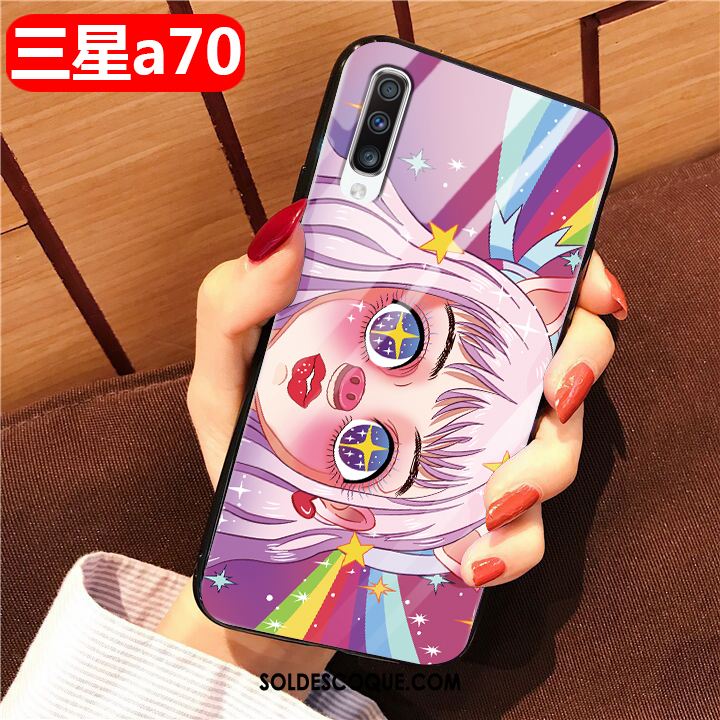 Coque Samsung Galaxy A70 Difficile Charmant Étoile Dessin Animé Jaune Pas Cher