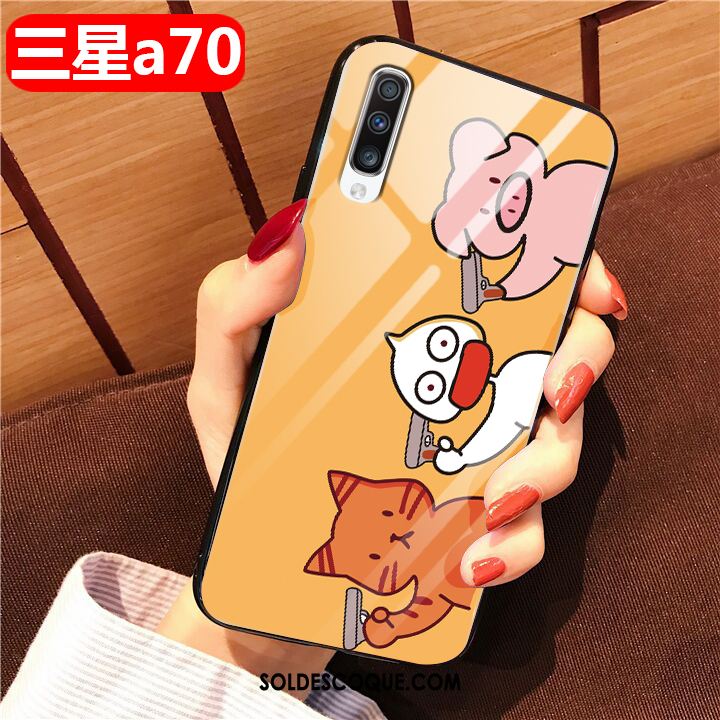 Coque Samsung Galaxy A70 Difficile Charmant Étoile Dessin Animé Jaune Pas Cher