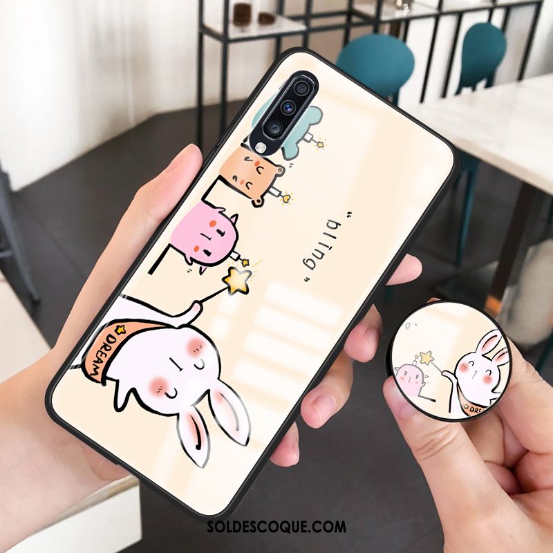 Coque Samsung Galaxy A70 Personnalité Dessin Animé Jaune Net Rouge Téléphone Portable Pas Cher