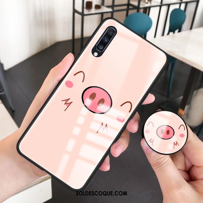 Coque Samsung Galaxy A70 Personnalité Dessin Animé Jaune Net Rouge Téléphone Portable Pas Cher