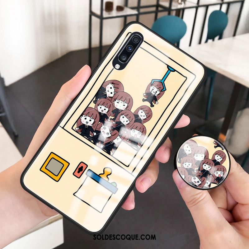 Coque Samsung Galaxy A70 Personnalité Dessin Animé Jaune Net Rouge Téléphone Portable Pas Cher