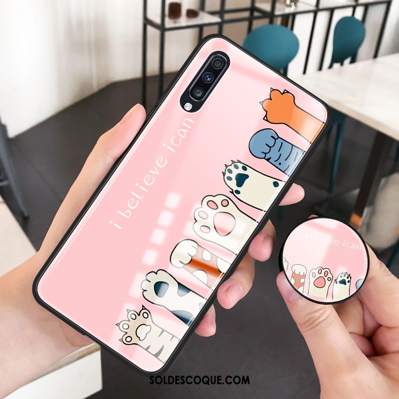 Coque Samsung Galaxy A70 Personnalité Dessin Animé Jaune Net Rouge Téléphone Portable Pas Cher