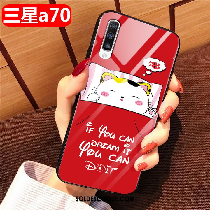 Coque Samsung Galaxy A70 Protection Téléphone Portable Silicone Marque De Tendance Verre Soldes