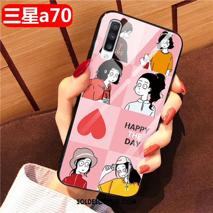 Coque Samsung Galaxy A70 Protection Téléphone Portable Silicone Marque De Tendance Verre Soldes