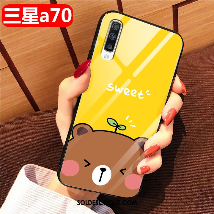 Coque Samsung Galaxy A70 Protection Téléphone Portable Silicone Marque De Tendance Verre Soldes