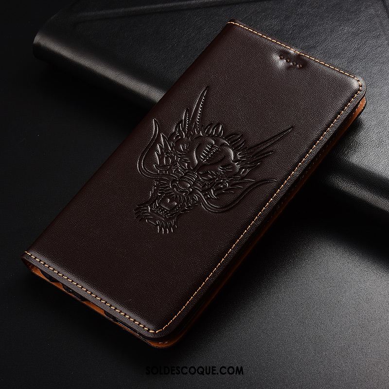 Coque Samsung Galaxy A70 Téléphone Portable Clamshell Dragon Modèle Fleurie Jours Pas Cher