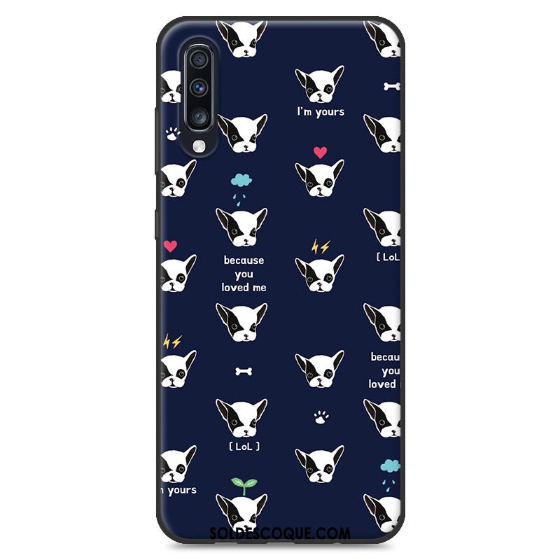 Coque Samsung Galaxy A70 Étui Marque De Tendance Protection Silicone Bleu En Vente