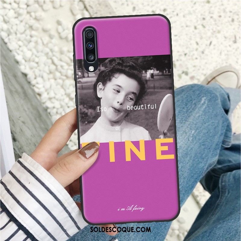 Coque Samsung Galaxy A70 Étui Étoile Fluide Doux Rouge Net Rouge Pas Cher