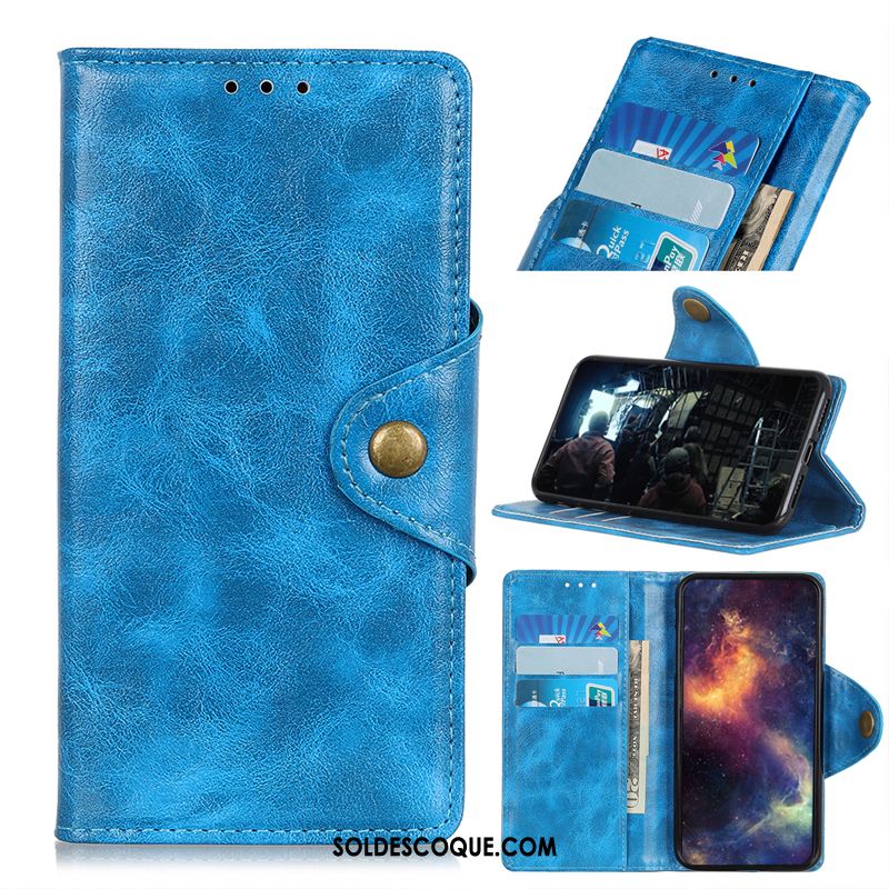 Coque Samsung Galaxy A70s Carte Étoile Portefeuille Téléphone Portable Cuir Véritable Housse Soldes