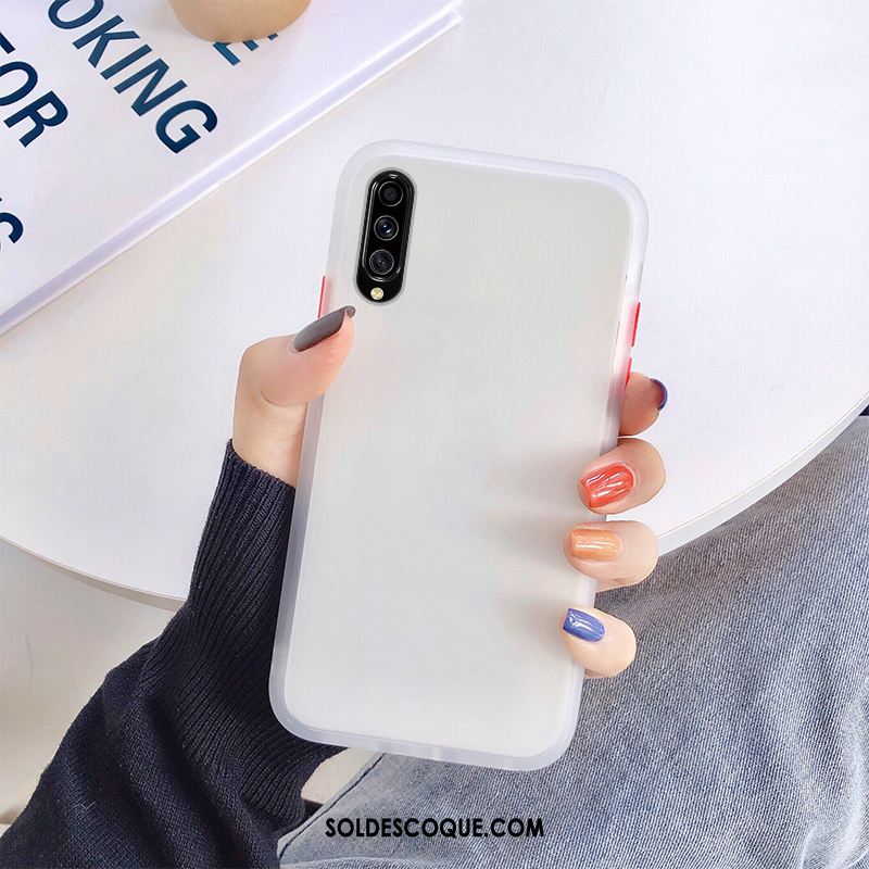 Coque Samsung Galaxy A70s Noir Tendance Simple Délavé En Daim Transparent Housse France