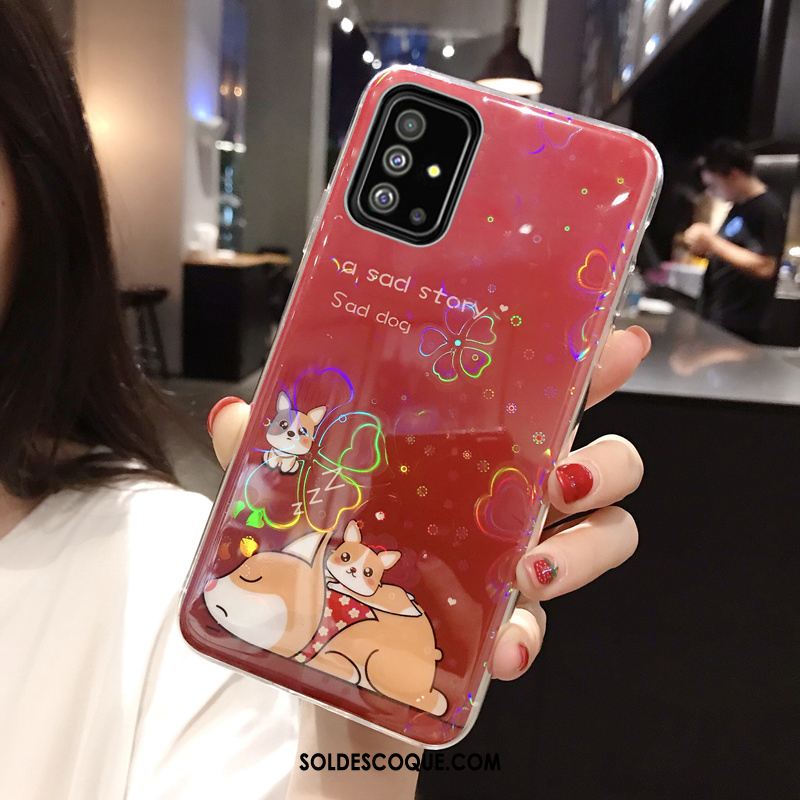 Coque Samsung Galaxy A71 Dessin Animé Incassable Décompression Net Rouge Personnalité Soldes