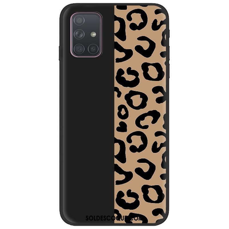 Coque Samsung Galaxy A71 Fluide Doux Téléphone Portable Délavé En Daim Noir Chaud En Ligne