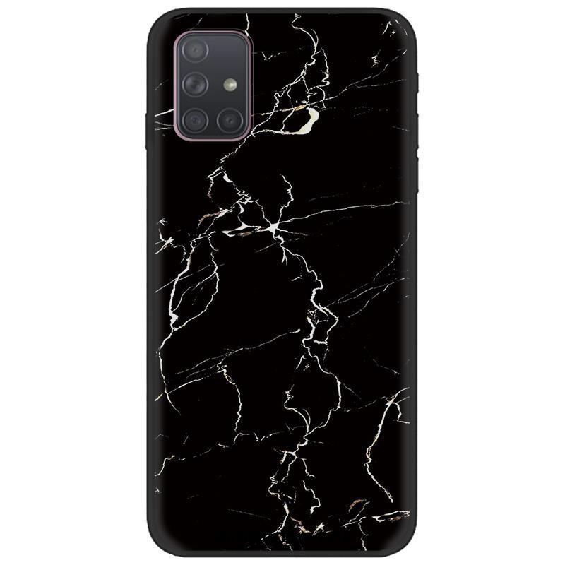 Coque Samsung Galaxy A71 Fluide Doux Téléphone Portable Délavé En Daim Noir Chaud En Ligne
