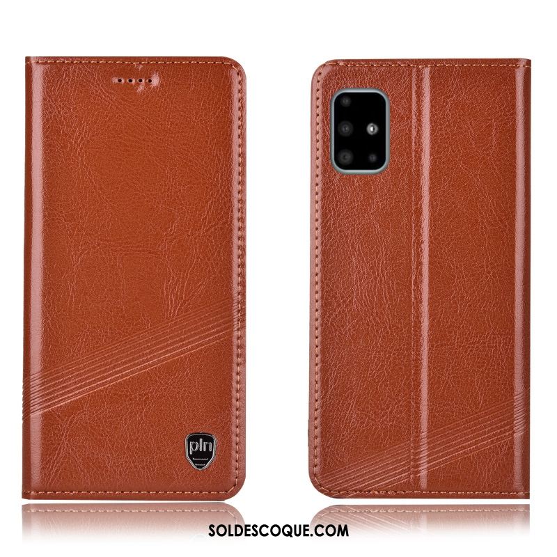 Coque Samsung Galaxy A71 Modèle Fleurie Téléphone Portable Protection Étui Marron Soldes