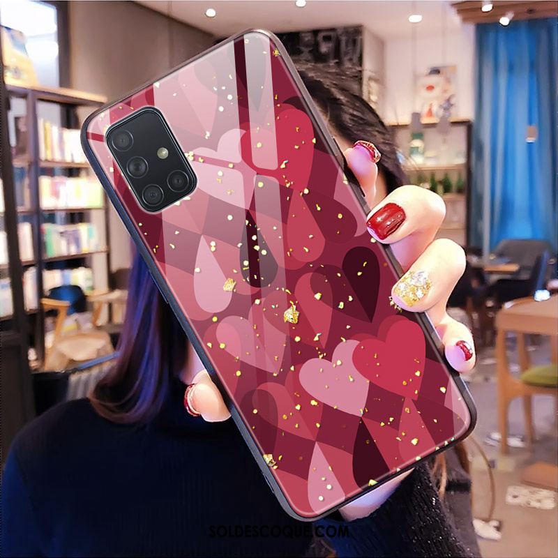 Coque Samsung Galaxy A71 Étoile Miroir Téléphone Portable Léopard Rose Soldes