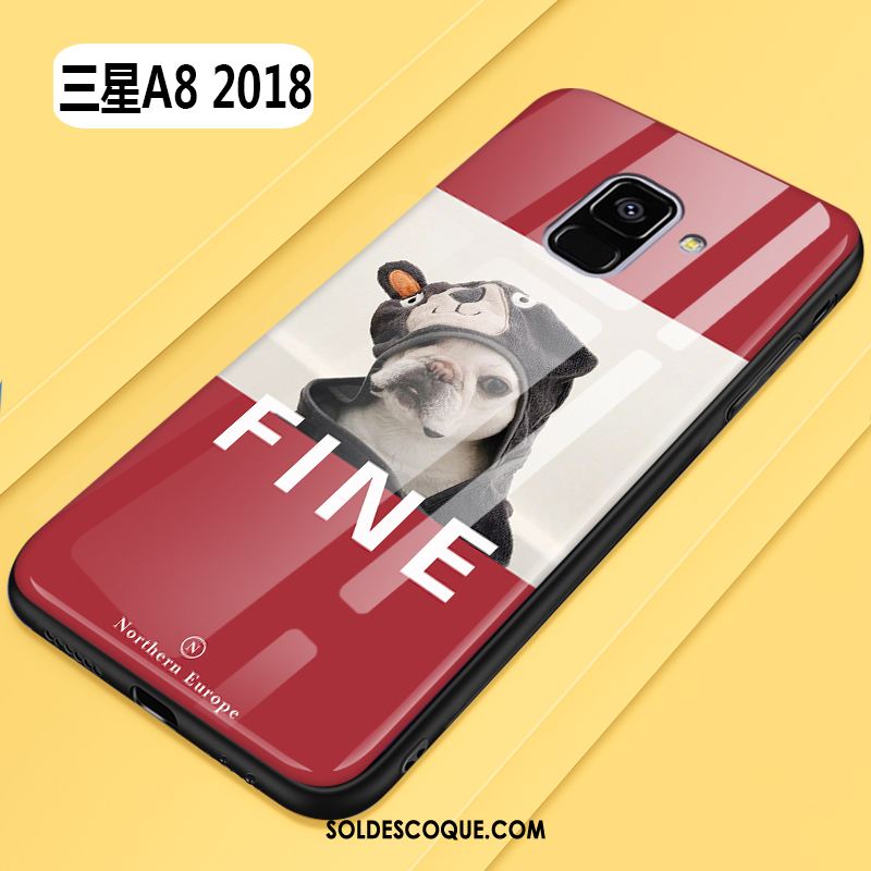 Coque Samsung Galaxy A8 2018 Amoureux Incassable Difficile Tout Compris Rouge Housse En Ligne