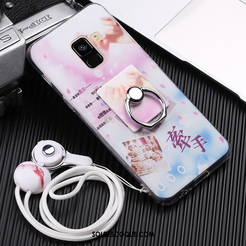 Coque Samsung Galaxy A8 2018 Anneau Étoile Violet Téléphone Portable Pas Cher