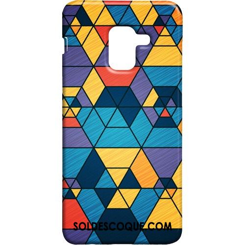 Coque Samsung Galaxy A8 2018 Délavé En Daim Étui Étoile Plaid Vintage Soldes