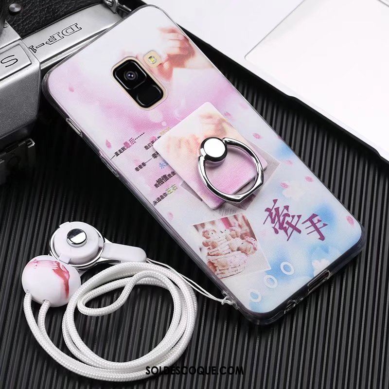 Coque Samsung Galaxy A8 2018 Fluide Doux Protection Tout Compris Silicone Violet Pas Cher