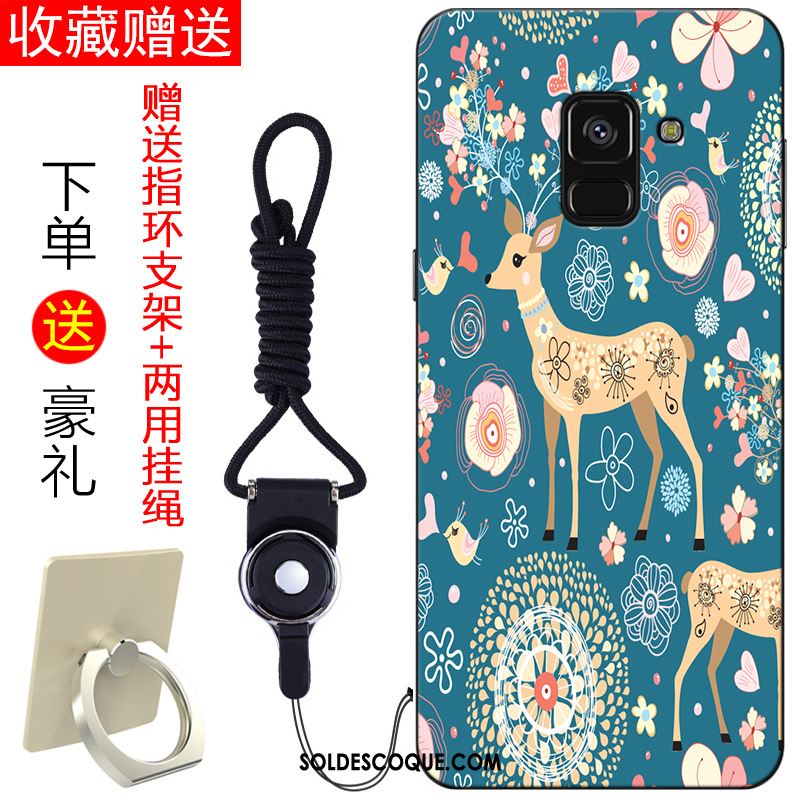 Coque Samsung Galaxy A8 2018 Incassable Bleu Étoile Tout Compris Étui Pas Cher