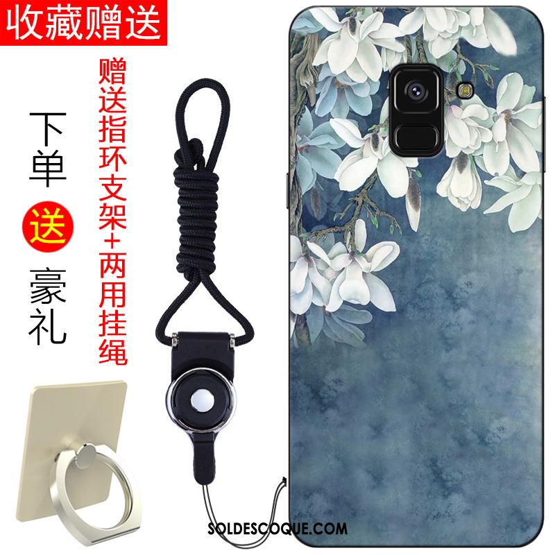 Coque Samsung Galaxy A8 2018 Incassable Bleu Étoile Tout Compris Étui Pas Cher