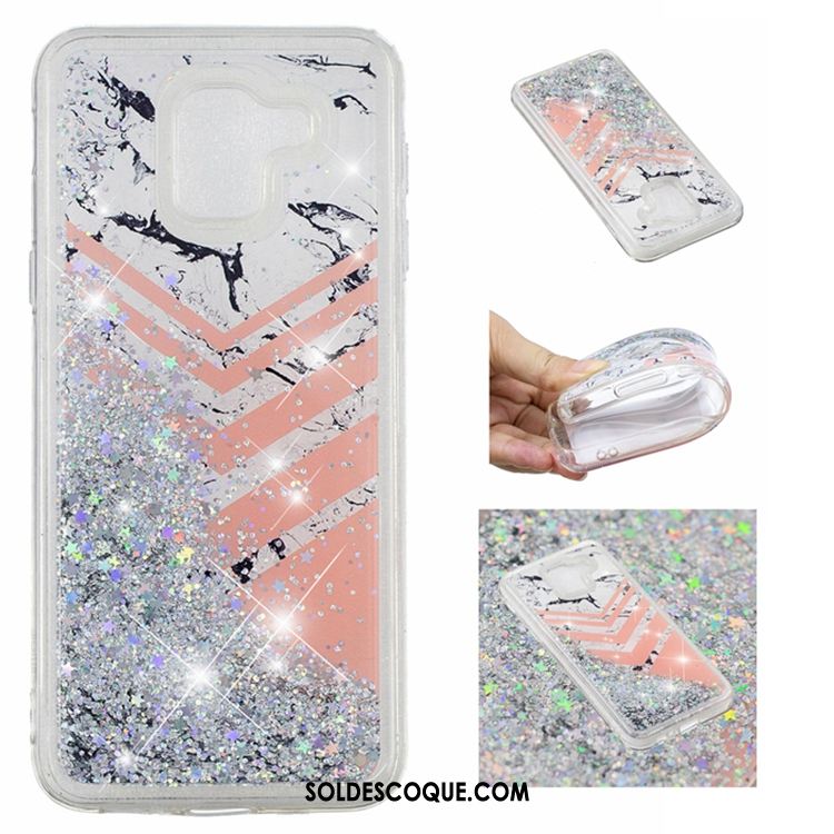 Coque Samsung Galaxy A8 2018 Liquide Incassable Étui Quicksand Étoile En Vente