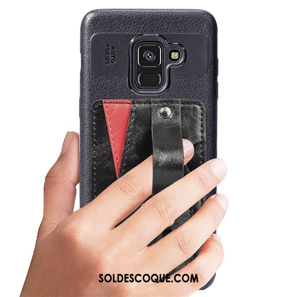 Coque Samsung Galaxy A8 2018 Modèle Fleurie Carte Cuir Support Fluide Doux En Vente