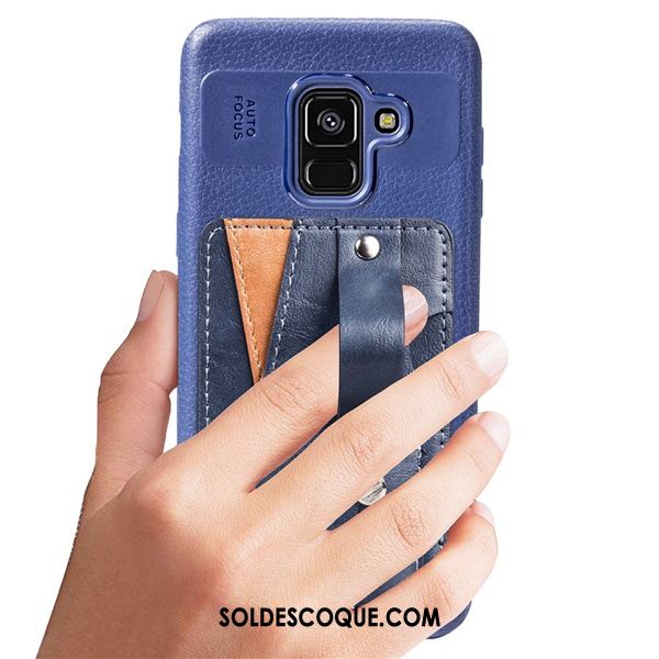 Coque Samsung Galaxy A8 2018 Modèle Fleurie Carte Cuir Support Fluide Doux En Vente