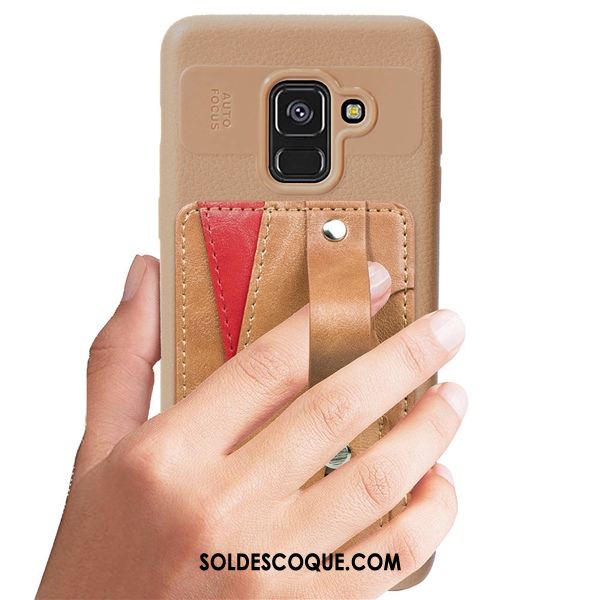 Coque Samsung Galaxy A8 2018 Modèle Fleurie Carte Cuir Support Fluide Doux En Vente