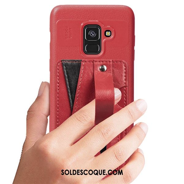 Coque Samsung Galaxy A8 2018 Modèle Fleurie Carte Cuir Support Fluide Doux En Vente