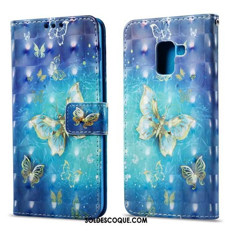 Coque Samsung Galaxy A8 2018 Silicone Téléphone Portable Portefeuille Rose Incassable Soldes