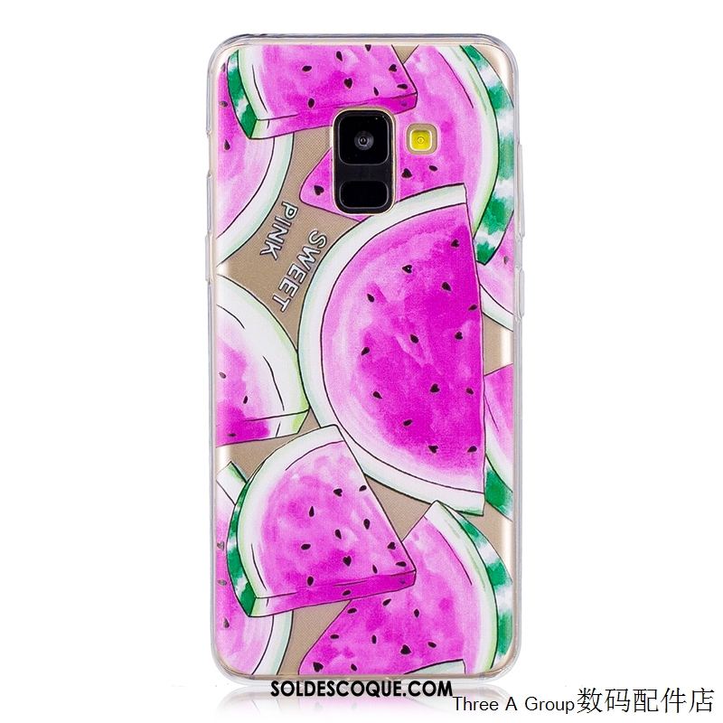 Coque Samsung Galaxy A8 2018 Transparent Silicone Téléphone Portable Vert Fluide Doux Pas Cher