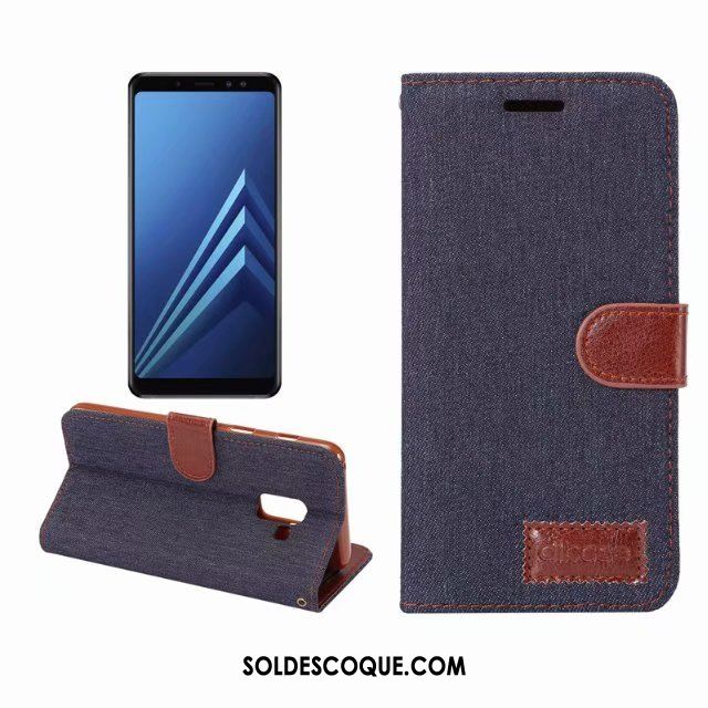 Coque Samsung Galaxy A8 2018 Téléphone Portable Fluide Doux Étui Bleu Silicone En Ligne