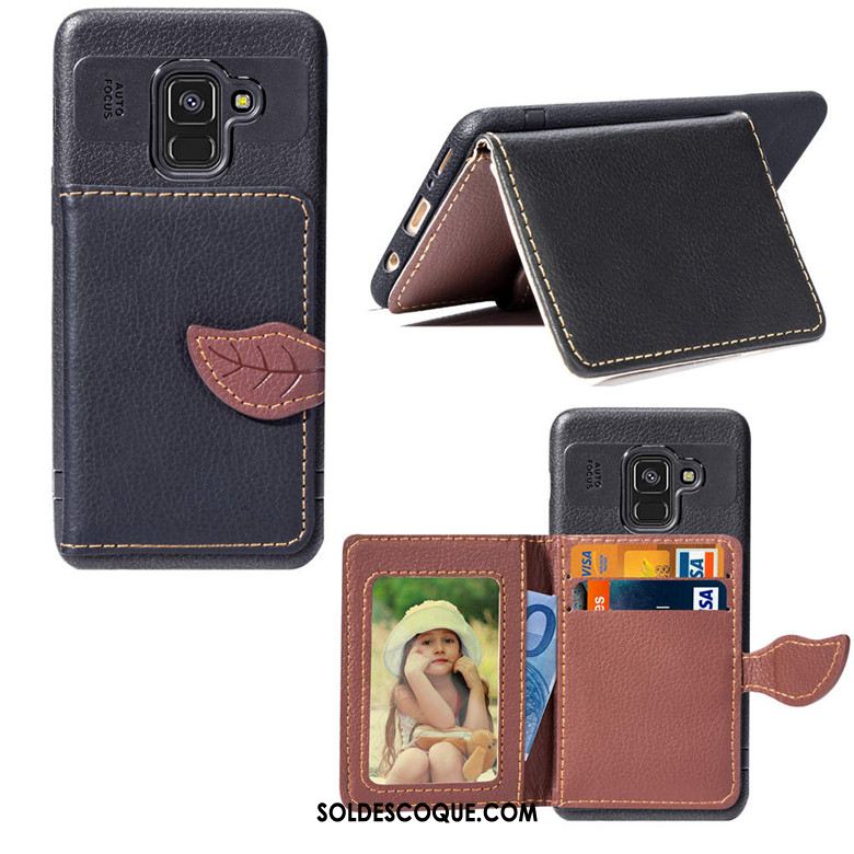 Coque Samsung Galaxy A8 2018 Téléphone Portable Portefeuille Incassable Support Étoile Pas Cher