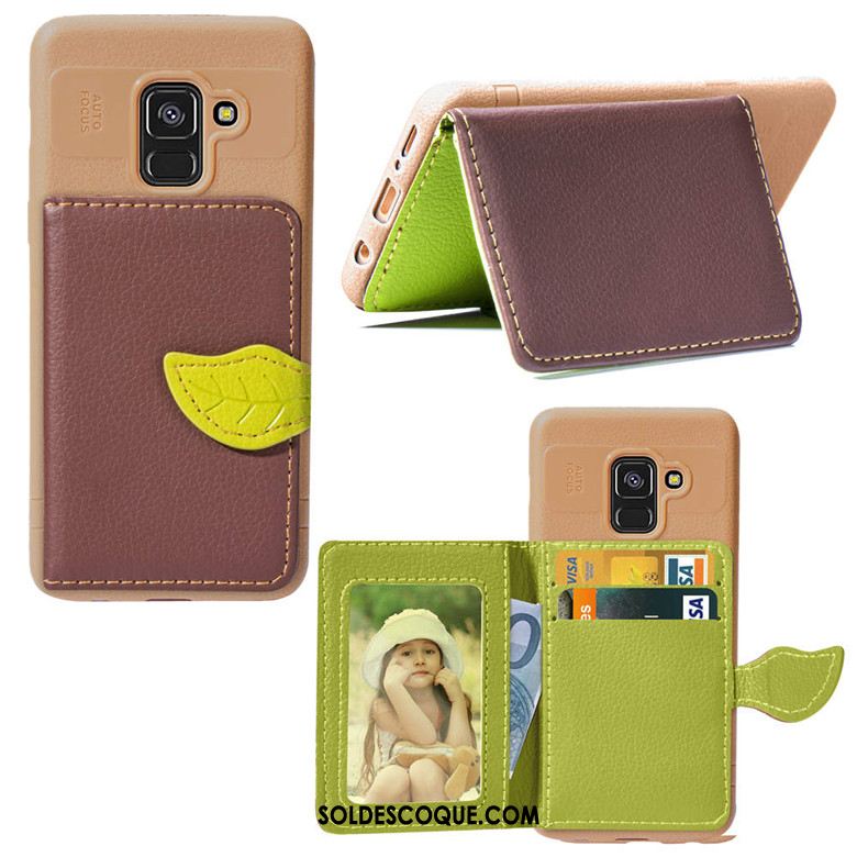 Coque Samsung Galaxy A8 2018 Téléphone Portable Portefeuille Incassable Support Étoile Pas Cher