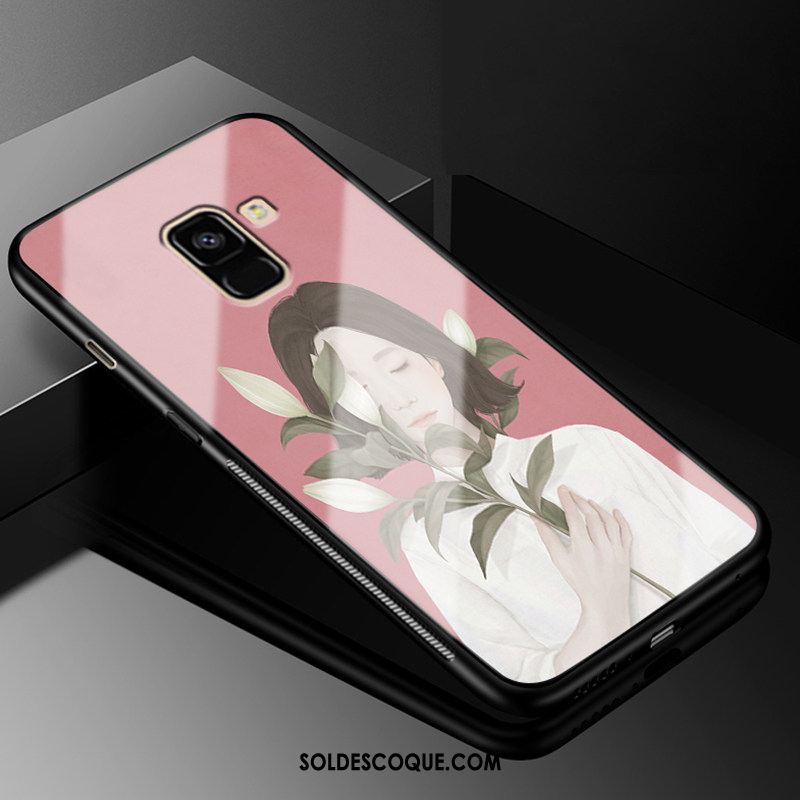 Coque Samsung Galaxy A8 2018 Téléphone Portable Rose Protection Étoile Étui En Ligne