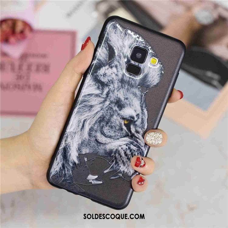 Coque Samsung Galaxy A8 2018 Étui Créatif Violet Dessin Animé Étoile Pas Cher