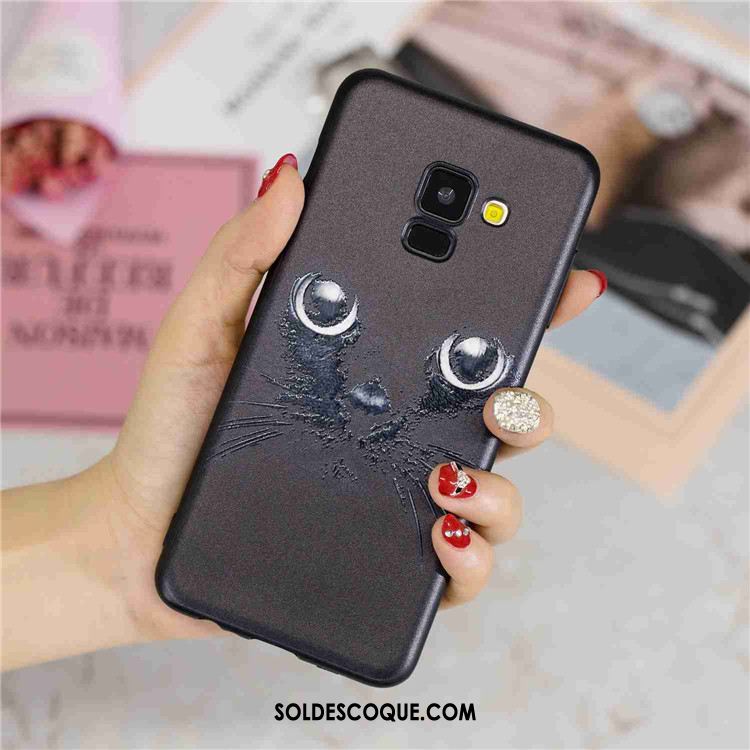 Coque Samsung Galaxy A8 2018 Étui Créatif Violet Dessin Animé Étoile Pas Cher