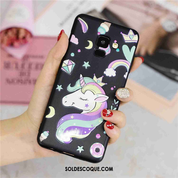 Coque Samsung Galaxy A8 2018 Étui Créatif Violet Dessin Animé Étoile Pas Cher