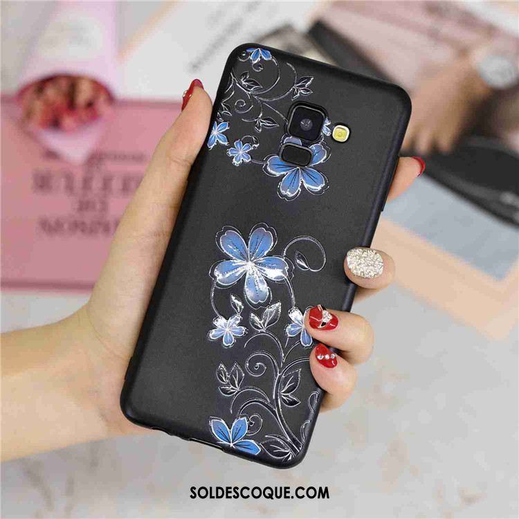 Coque Samsung Galaxy A8 2018 Étui Créatif Violet Dessin Animé Étoile Pas Cher