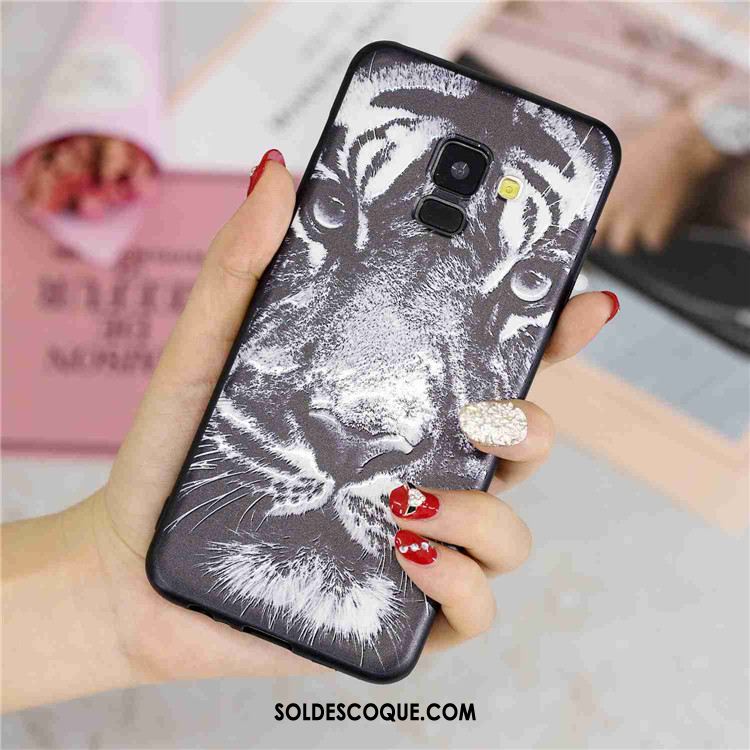 Coque Samsung Galaxy A8 2018 Étui Créatif Violet Dessin Animé Étoile Pas Cher