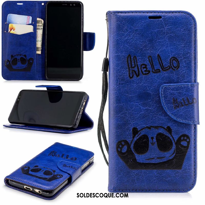 Coque Samsung Galaxy A8 Bleu Téléphone Portable Nouveau Étui En Cuir Étoile France
