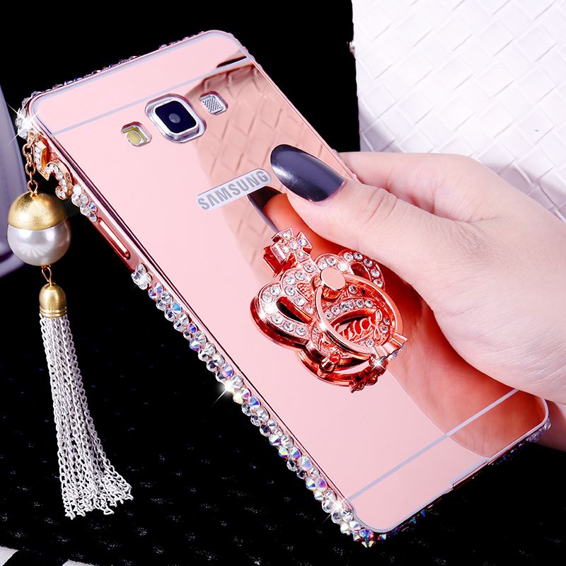 Coque Samsung Galaxy A8 Luxe Border Étoile Incassable Or Rose Housse En Vente