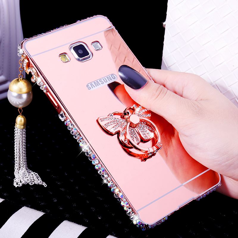 Coque Samsung Galaxy A8 Luxe Border Étoile Incassable Or Rose Housse En Vente