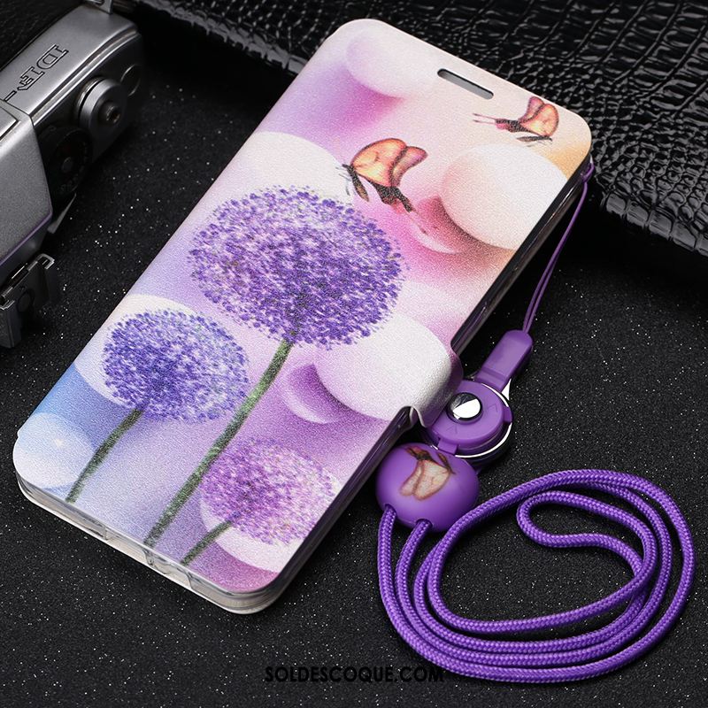 Coque Samsung Galaxy A8 Membrane Incassable Tempérer Étui En Cuir Violet Pas Cher