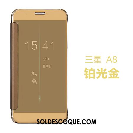 Coque Samsung Galaxy A8 Miroir Dragon Étoile Étui En Cuir Protection Housse Soldes