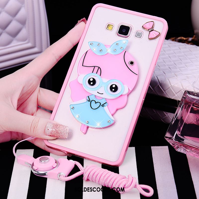 Coque Samsung Galaxy A8 Ornements Suspendus Silicone Fluide Doux Étoile Rose France