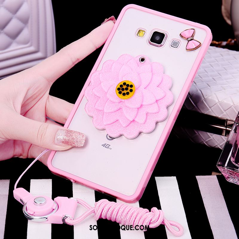 Coque Samsung Galaxy A8 Ornements Suspendus Silicone Fluide Doux Étoile Rose France