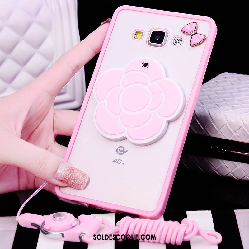 Coque Samsung Galaxy A8 Ornements Suspendus Silicone Fluide Doux Étoile Rose France